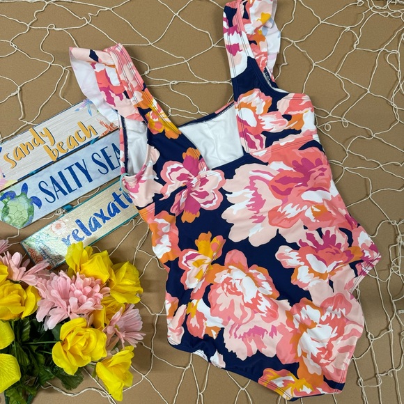 🌸SHIRRED RUFFLE STRAP SWIMSUIT - Picture 7 of 9